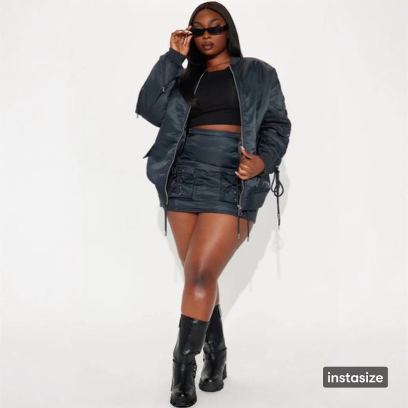 Roxxy Puffer Skirt Set - Charcoal NWT - Picture 6 of 9